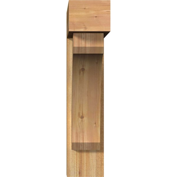 Legacy Block Rough Sawn Bracket W/ Offset Brace, Western Red Cedar, 8W X 30D X 36H